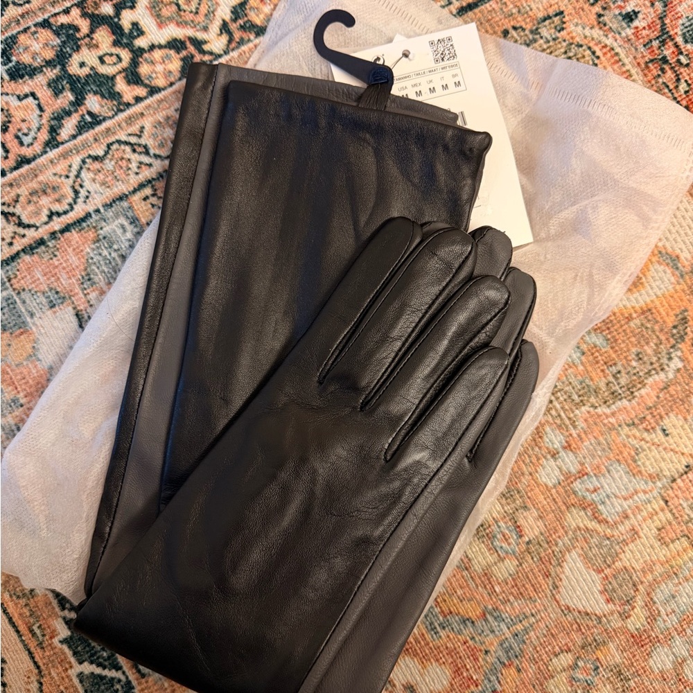 NWT Zara Limited Edition Black Leather Gloves Long - Picture 3 of 7
